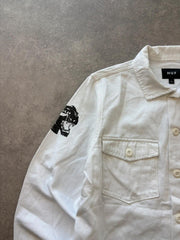 HUF Jacket Men’s Large White Heavy Cotton Skater Streetwear Y2K Overshirt