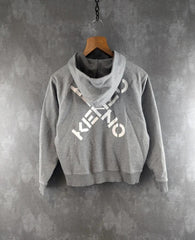 Kenzo Jumper Womens XS Extra Small Grey Full Zip Hoodie
