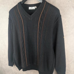 Jim Spencer Jumper Mens XL Extra Large Knitted V-Neck Pullover