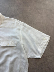 Vintage 1980s Polo Shirt Men’s Large White Short Sleeve Lightweight Elasticated