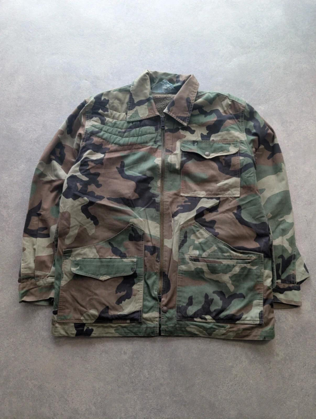 Vintage Air Force Utility Military Jacket Men's XL Camouflage 1980s Sherpa