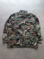 Vintage Air Force Utility Military Jacket Men's XL Camouflage 1980s Sherpa