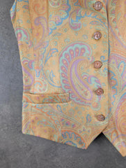 Escada Waistcoat Womens XS Extra Small Paisley Silk