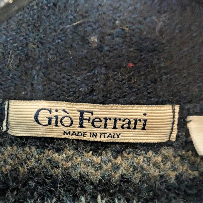 Gio Ferrari Jumper Womens Large L Blue Wool Vintage Knitted Italian