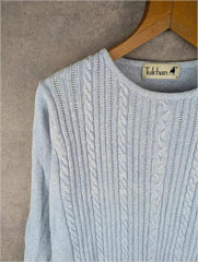 Tulchan Jumper Womens Small S Blue Knitted Pullover