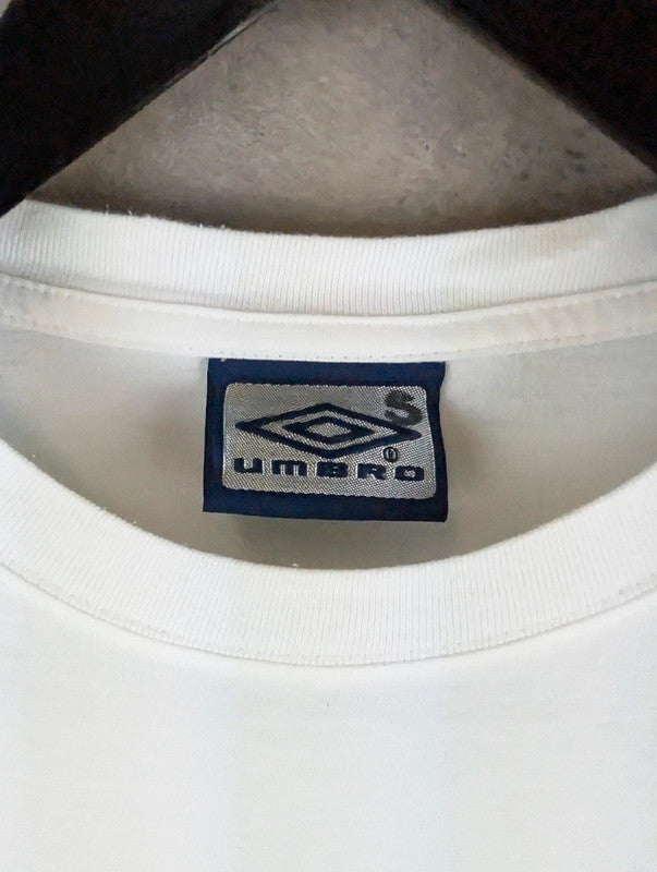 Umbro T-Shirt Mens Small S White Vintage 90s Short Sleeve