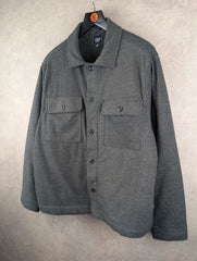 Gap Shacket Mens XL Extra Large Grey Sherpa Lined Fleece