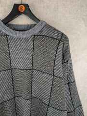 Vintage Jumper Mens L Large Geometric Retro 90s