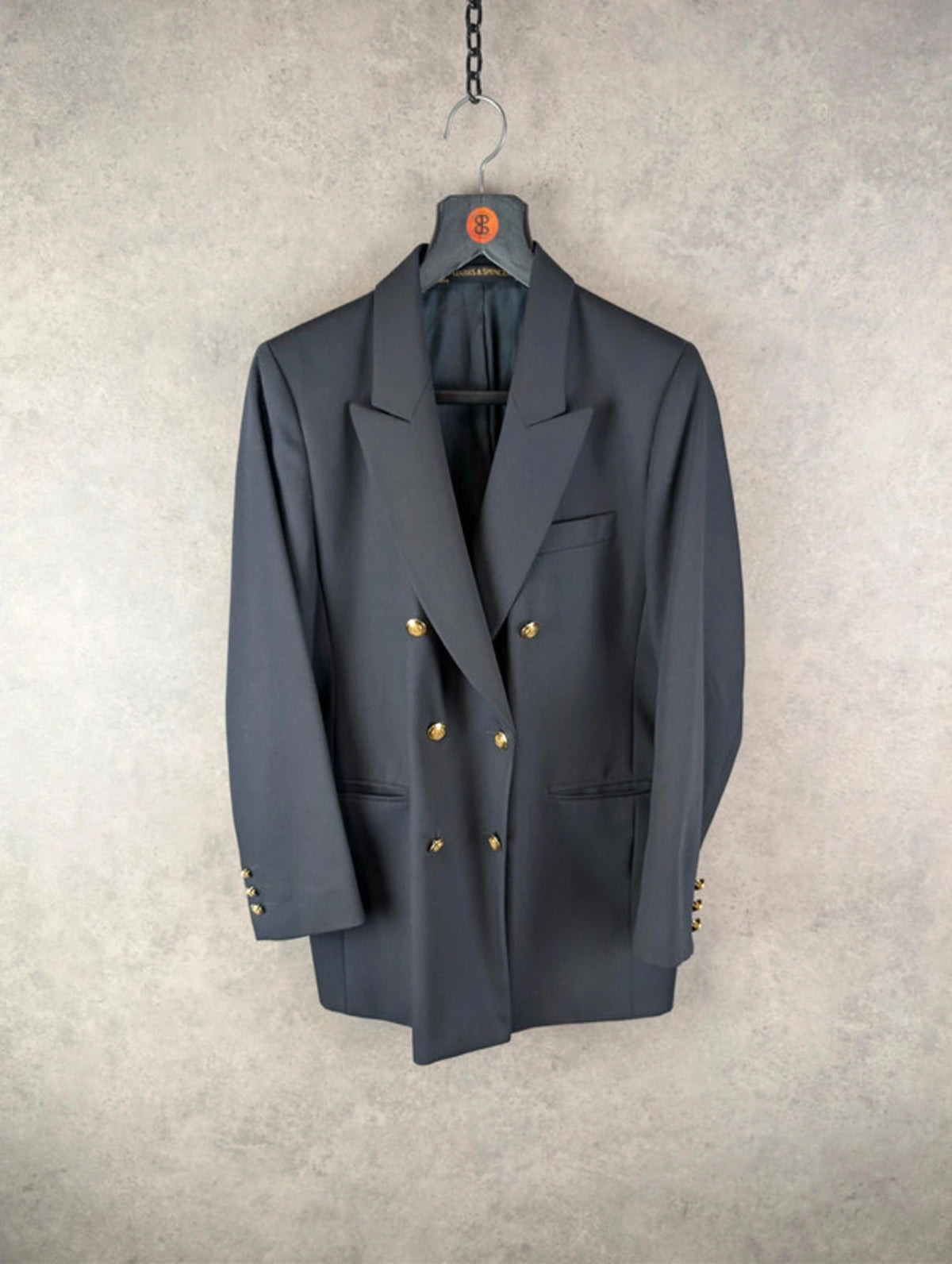 St Michael Womens Blazer Medium M Navy Vintage 90s