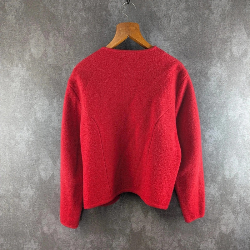 Gleneagles Vintage Wool Cardigan Womens Size 14 Red