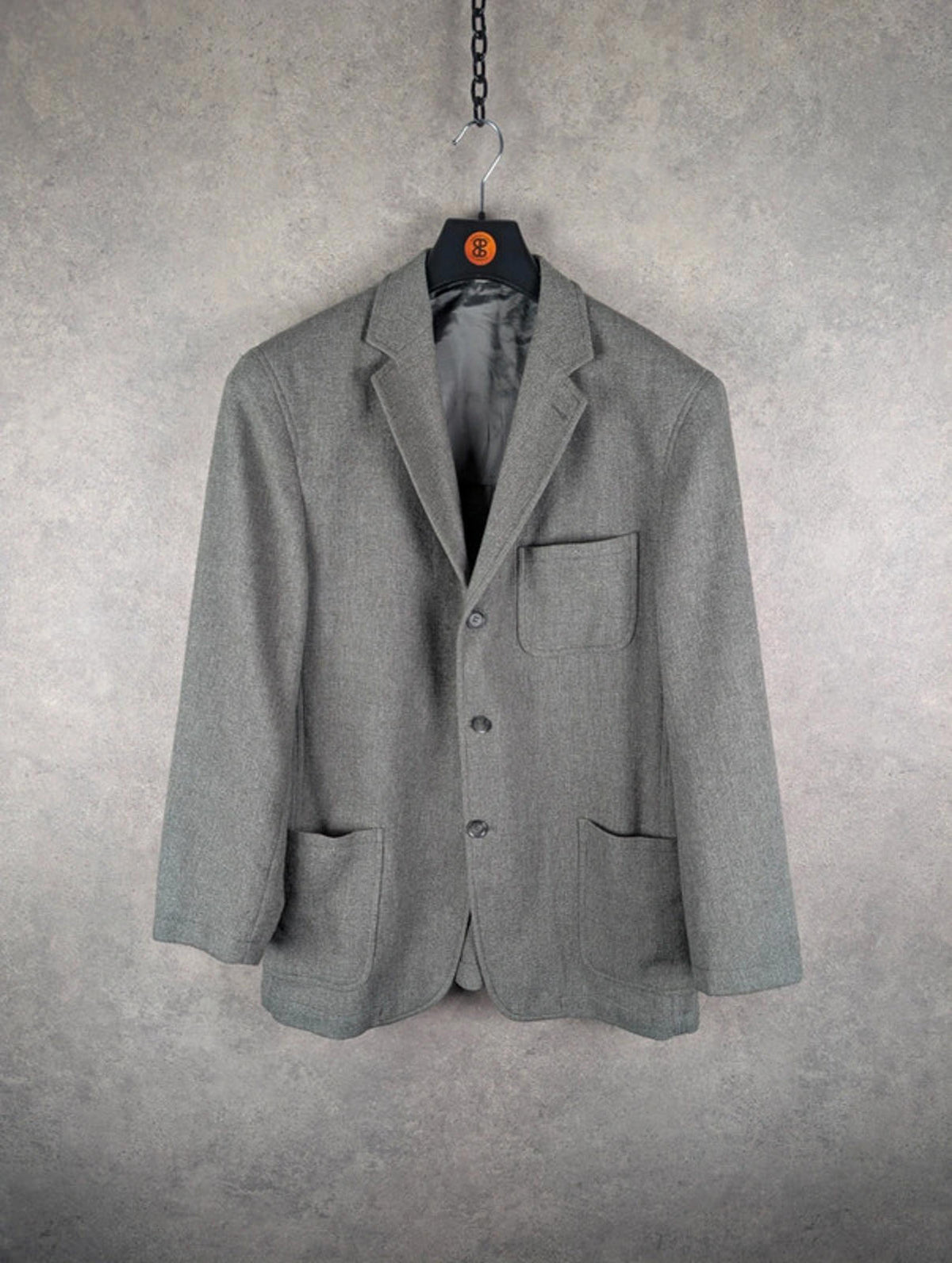 Menchi Jacket Mens Large L Grey Utility Chore Blazer 50 Regular