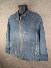 Playboy Jacket Womens L Large Blue Y2K Denim Full Zip