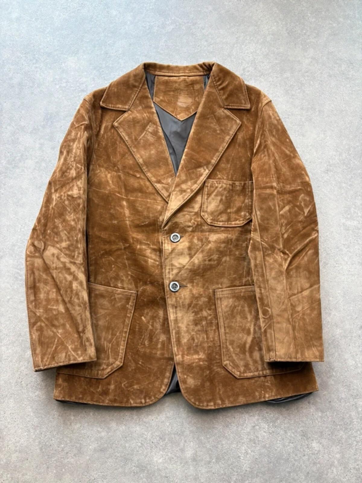 Vintage 1970s Suede Jacket Mens Medium Brown Tailored Blazer Western