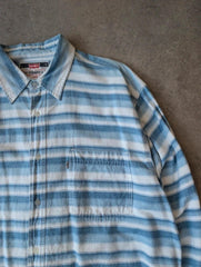 Levi’s Shirt Men’s Large Western Oversized Blue Striped Long Sleeve Vintage