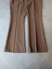 Suitsupply Trousers Women’s 2XL Brown Wool Blend Flared Tailored Wide Leg