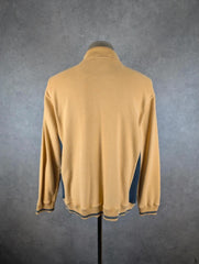 Casual Club Jumper Men’s Large Beige Tan Vintage 90s Collared Knit Pullover