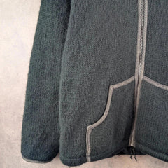 Tara Jumper Mens Extra Large XL Black Wool Vintage Napal Full Zip Hood