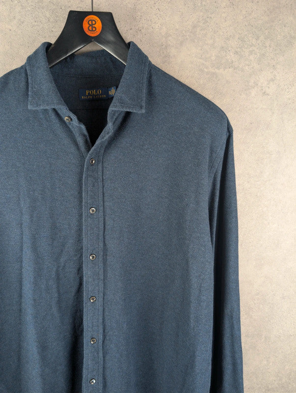 Ralph Lauren Shirt Mens XXL 2XL Navy Long Sleeve Cotton