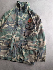 Vintage 1980s Italian Military Jacket Men’s Large Green Field Army