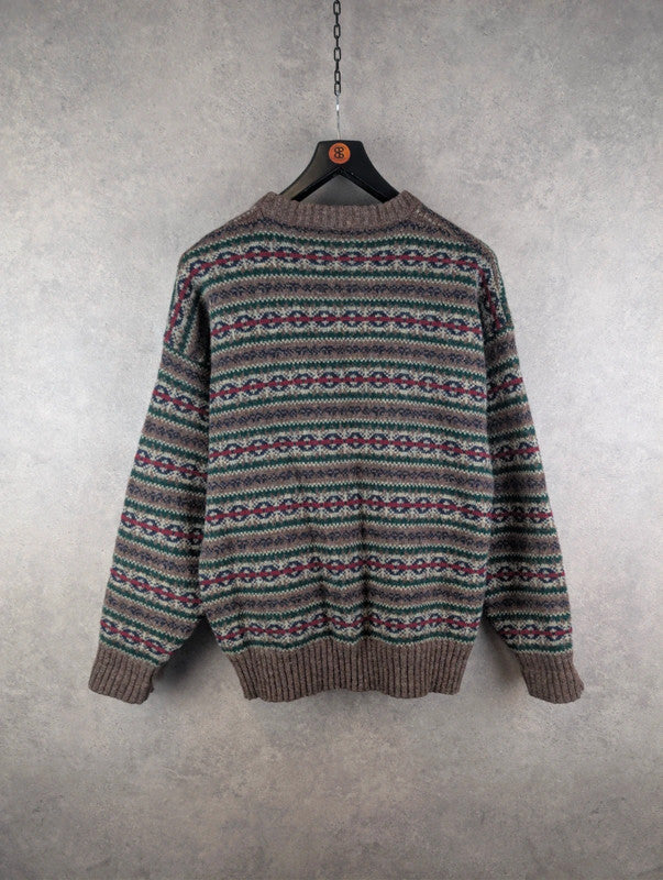 Vintage Knitted Jumper Mens XL Extra Large Shetland Wool Retro Pullover