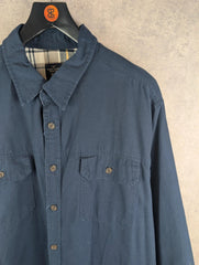 Faded Glory Overshirt Mens 3XL XXL Navy Heavy Cotton