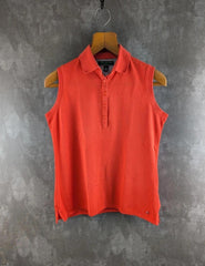 Tommy Hilfiger Top Womens Medium M Orange Sleeveless