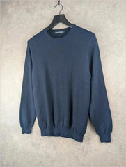 WoolOvers Jumper Mens Medium M Navy Cashmere Wool Pullover