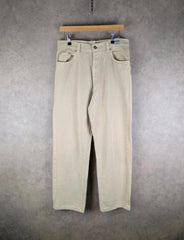 Versace Jeans Mens W32 L30 Beige 90s Vintage