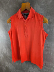 Tommy Hilfiger Top Womens Medium M Orange Sleeveless