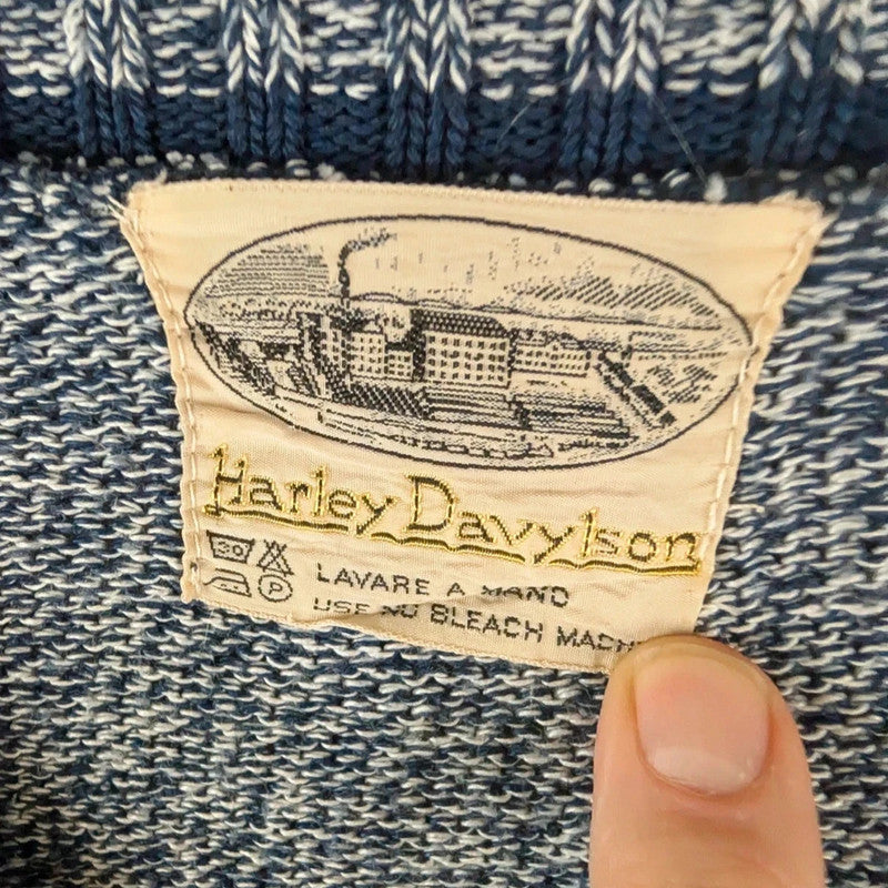 Harley Davylson Jumper Mens XL Extra Large Blue Vintage Italian Knitted