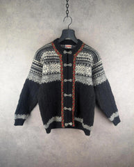 Norwear Cardigan Womens L Large Wool Vintage Fair Isle