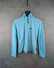 Jack Wolfskin Jumper Womens Small S Blue Quarter Zip Pullover Fleece