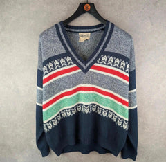 Harley Davylson Jumper Mens Extra Large XL Blue Vintage Italian Knitted