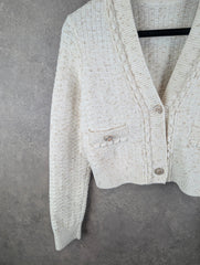 Unbranded Cardigan Womens Small S Cream Cotton
