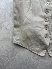 Y2K Waistcoat Women’s Small Beige Tailored Vest Fitted Minimalist