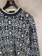 St Michael Jumper Mens L Large Knitted Vintage Pullover Nautical