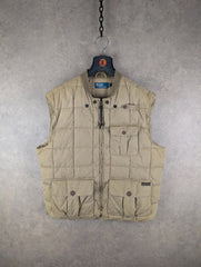 Ralph Lauren Polo Gilet Mens XL Extra Large Brown Technical Vintage 90s