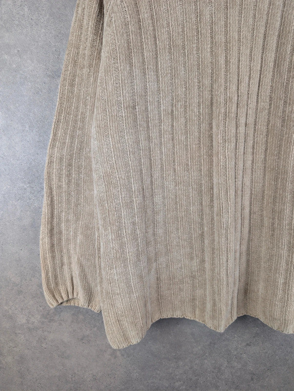 Next Jumper Mens L Large Beige Vintage 90s Knitted Pullover Cotton