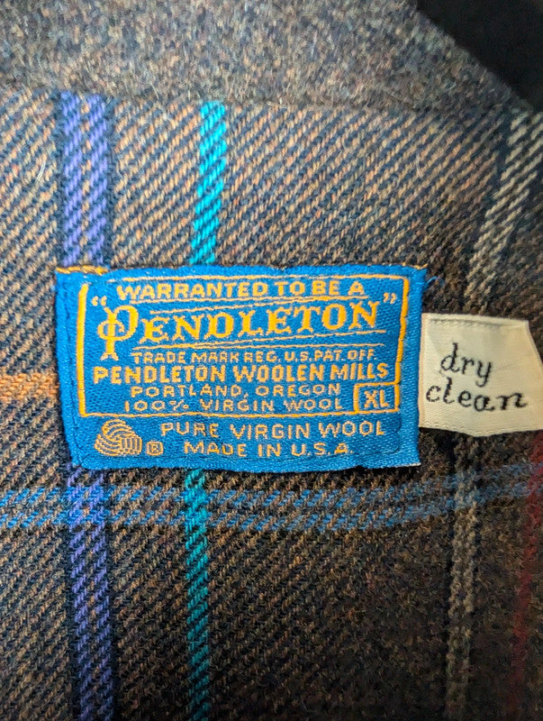 Pendleton Jacket Mens XL Extra Large Grey Vintage 70s Wool Harrington