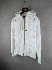 G-Star Jacket Womens S Small White Hooded Full Zip Gorpcore