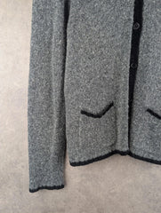 Debenhams Cardigan Womens Medium M Grey Vintage Wool Silk