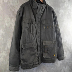 CAT Jacket Mens Large L Black Utility Workwear