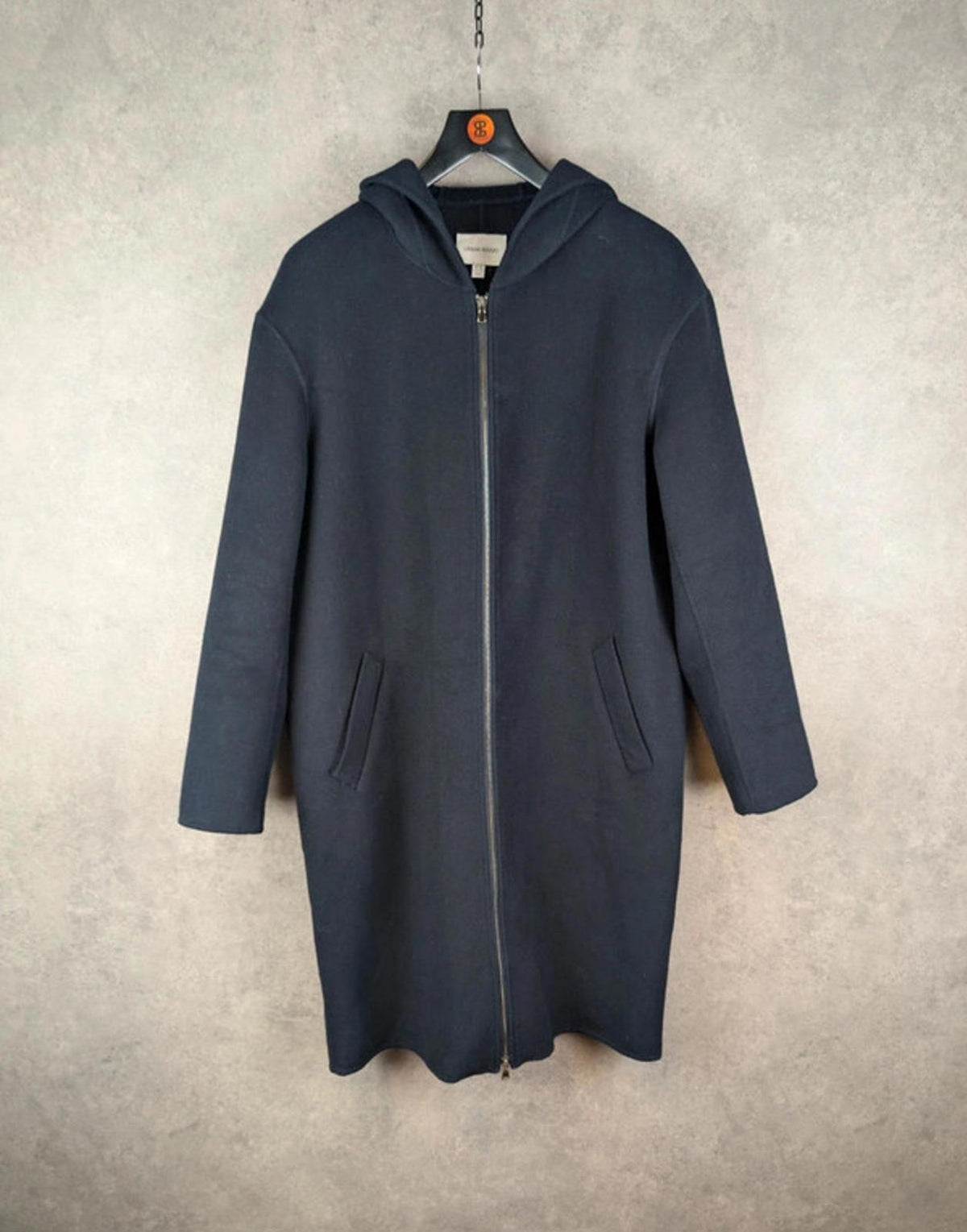 Urban Revivo Coat Womens L Large Navy Hooded Full Zip