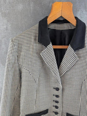 Vintage Checked Wool Blazer Womens Small S