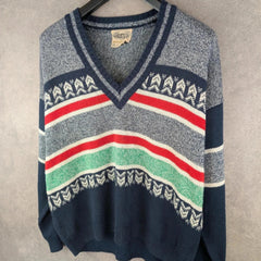 Harley Davylson Jumper Mens Extra Large XL Blue Vintage Italian Knitted
