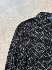 Armani Jeans Women’s 14 Black Patterned Blouse Shirt Designer Smart Casual