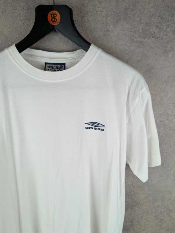 Umbro T-Shirt Mens Small S White Vintage 90s Short Sleeve