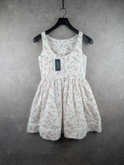 Ralph Lauren Linen & Cotton Floral Dress Women's 16 New