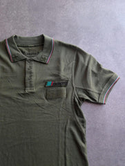 Italian Military Polo Shirt Men's Small Green Short Sleeve Army Utility