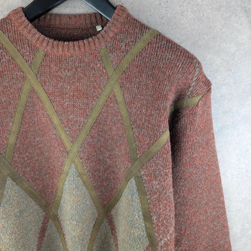 Vintage Jumper Mens Large L Knitted Italian 80s Retro Pullover